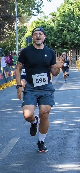 Giuseppe Tofani durante una gara di corsa