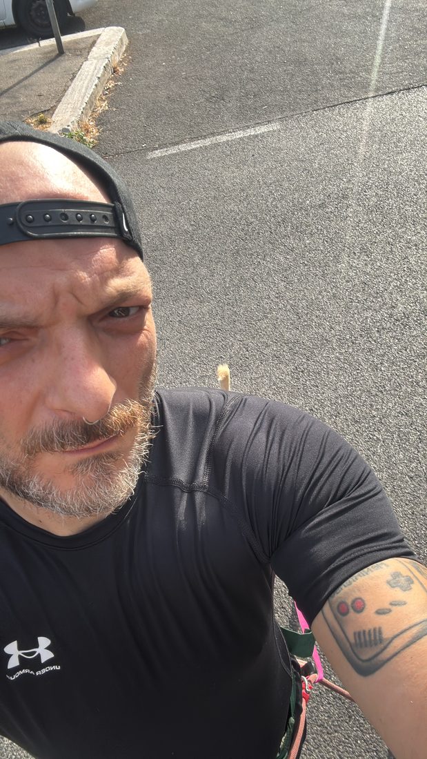 Giuseppe Tofani, selfie durante una corsa