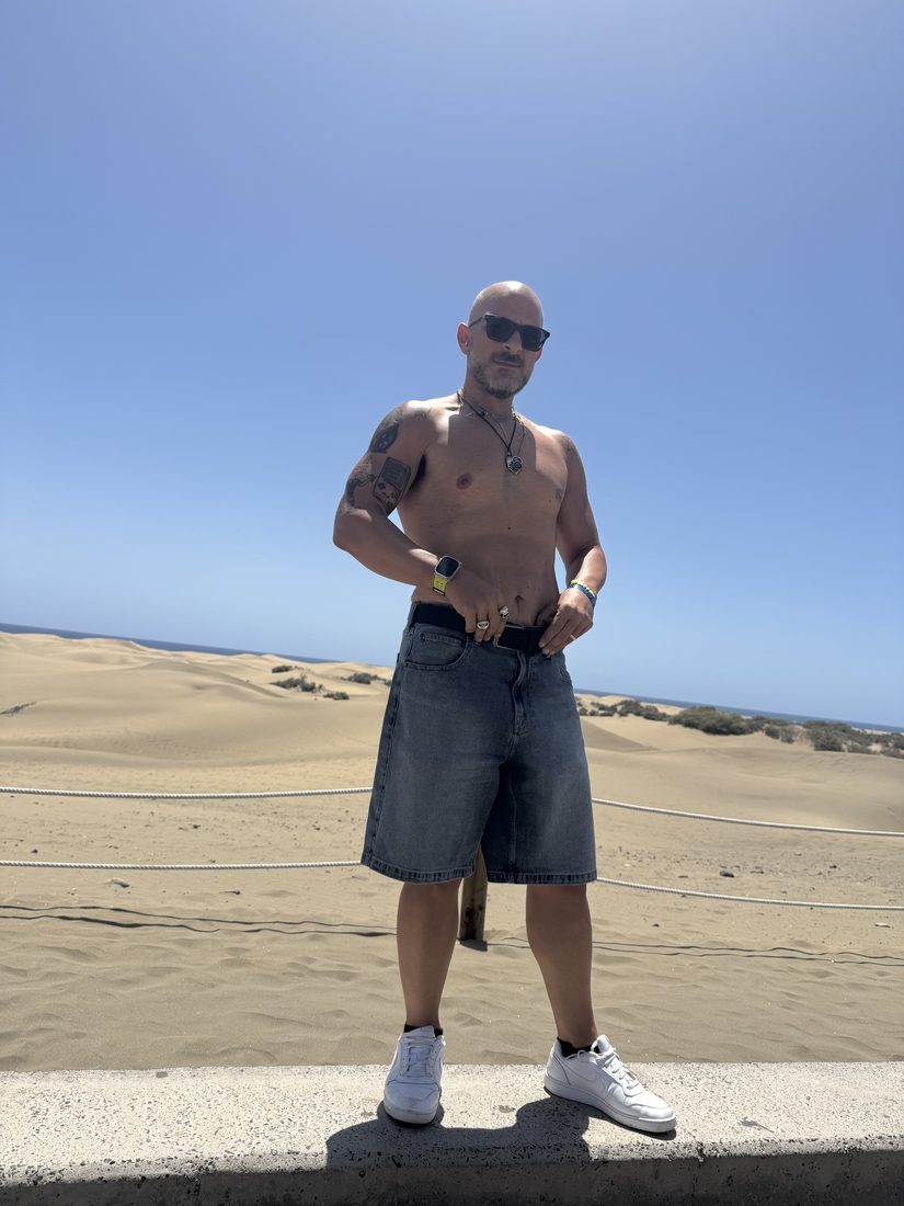 Giuseppe Tofani tra le dune, Gran Canaria
